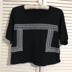 Forever 21 Black Crop Top T-Shirt Size M